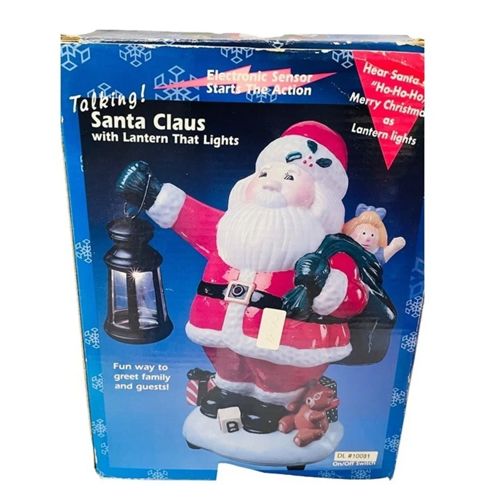 Talking Santa Claus with Light Up Lantern Electronic Sensor Model DL 10081